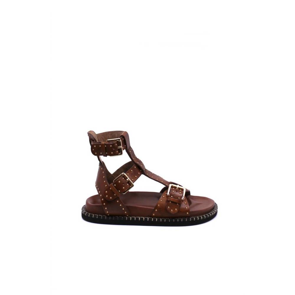 FREE PEOPLE; women's nova gladiator sandals in color "luggage"